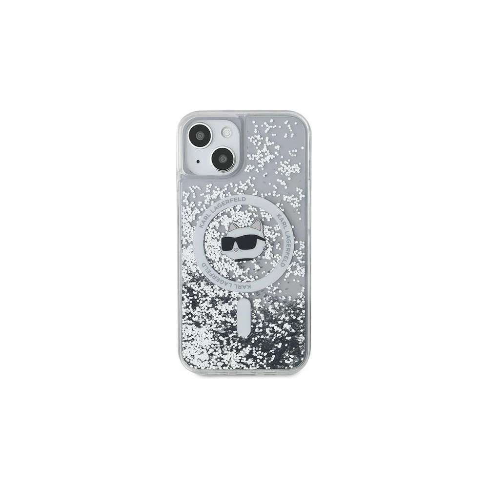 Etui Karl Lagerfeld KLHMP12MLGCHSGH Apple iPhone 12 / 12 Pro hardcase Liquid Glitter Choupette Head Magsafe transparent