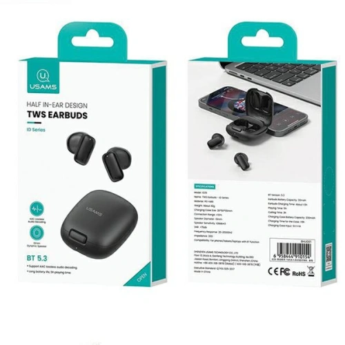 Kup USAMS ID sorozat ID25 vezeték nélküli fülhallgató Bluetooth 5.3 TWS fekete - USA1123 - {ean13} - Sklep Home Screen