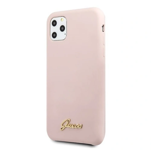 Kup Carcasă Guess GUHCN65LSLMGLP Apple iPhone 11 Pro Max roz deschis/light pink hard case Silicone Vintage Gold Logo - GUE276PNK - {ean13} - Sklep Home Screen