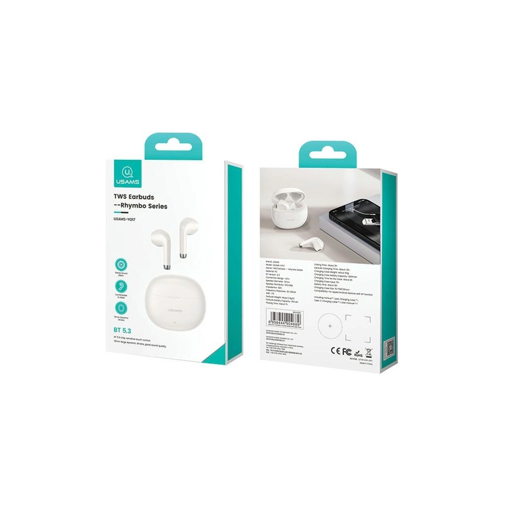 Słuchawki bezprzewodowe douszne USAMS Rhymbo Series US-YO17 Bluetooth 5.3 TWS niebieski/blue