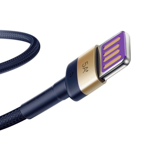 Kup Cablu USB-C Baseus Cafule Huawei SuperCharge, QC 3.0, 5A 1m (albastru-auriu) - BSU694BLUGLD - {ean13} - Sklep Home Screen