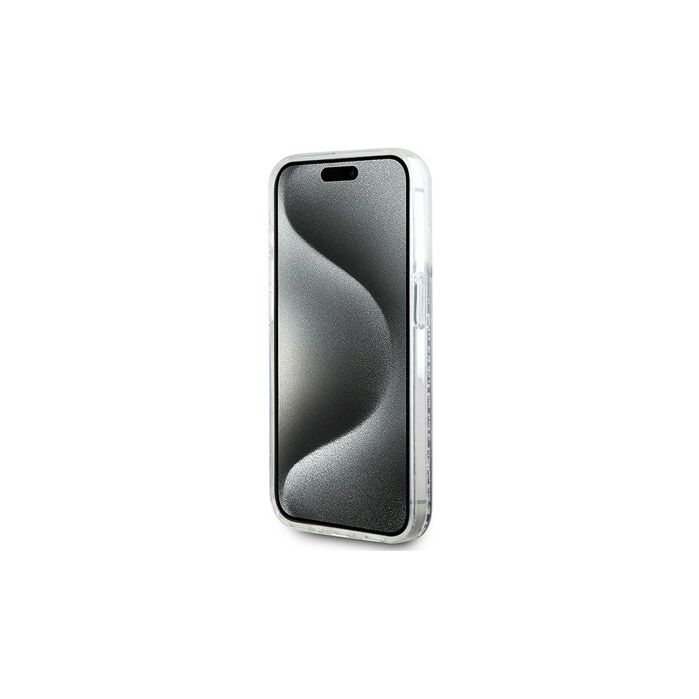 Etui Karl Lagerfeld KLHMP13LLGCHSGH Apple iPhone 13 / 13 Pro hardcase Liquid Glitter Choupette Head Magsafe transparent