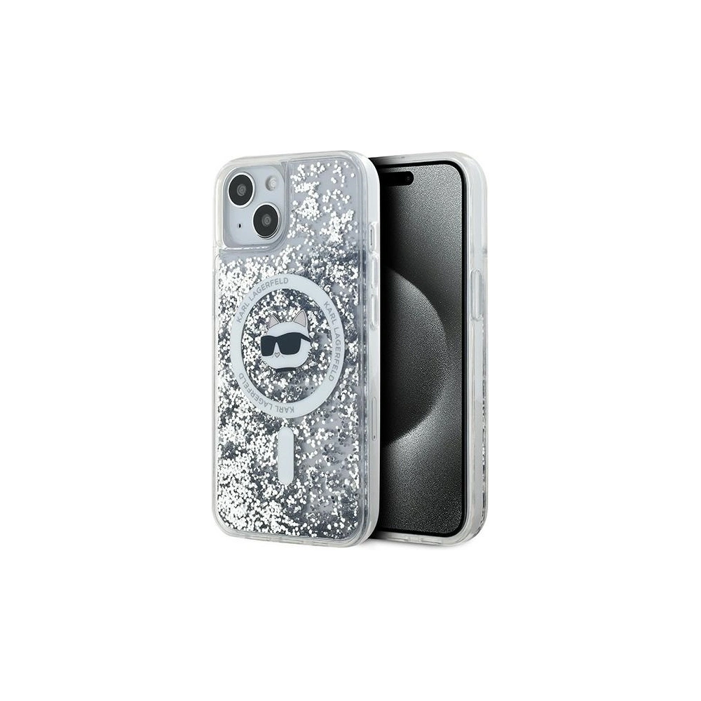 Etui Karl Lagerfeld KLHMP13MLGCHSGH Apple iPhone 13 hardcase Liquid Glitter Choupette Head Magsafe transparent