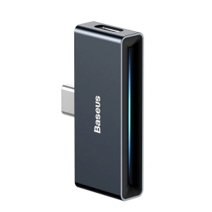 Adapter audio Baseus L57 USB-C na USB-C + minijack 3,5mm, QC 3.0, PD (czarny)