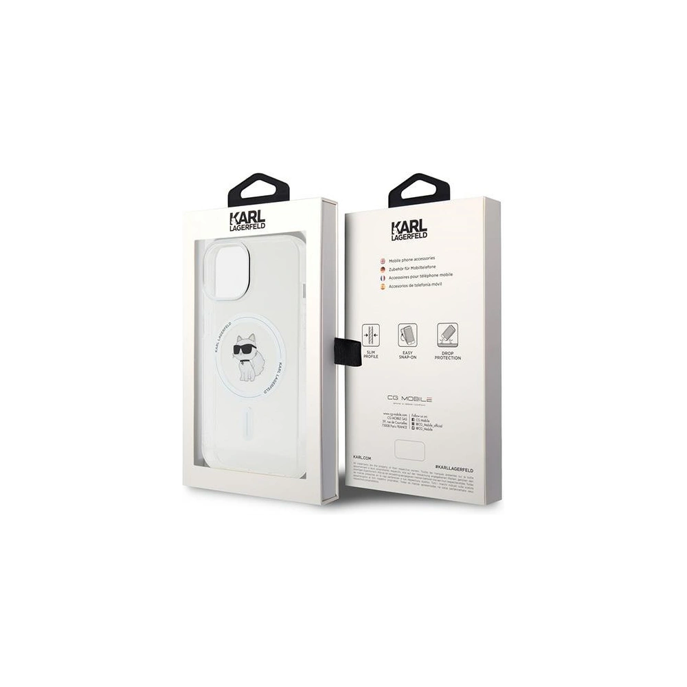 Etui Karl Lagerfeld KLHMP14SHFCCNOT Apple iPhone 15 / 14 / 13 hardcase IML Choupette MagSafe przezroczysty/transparent