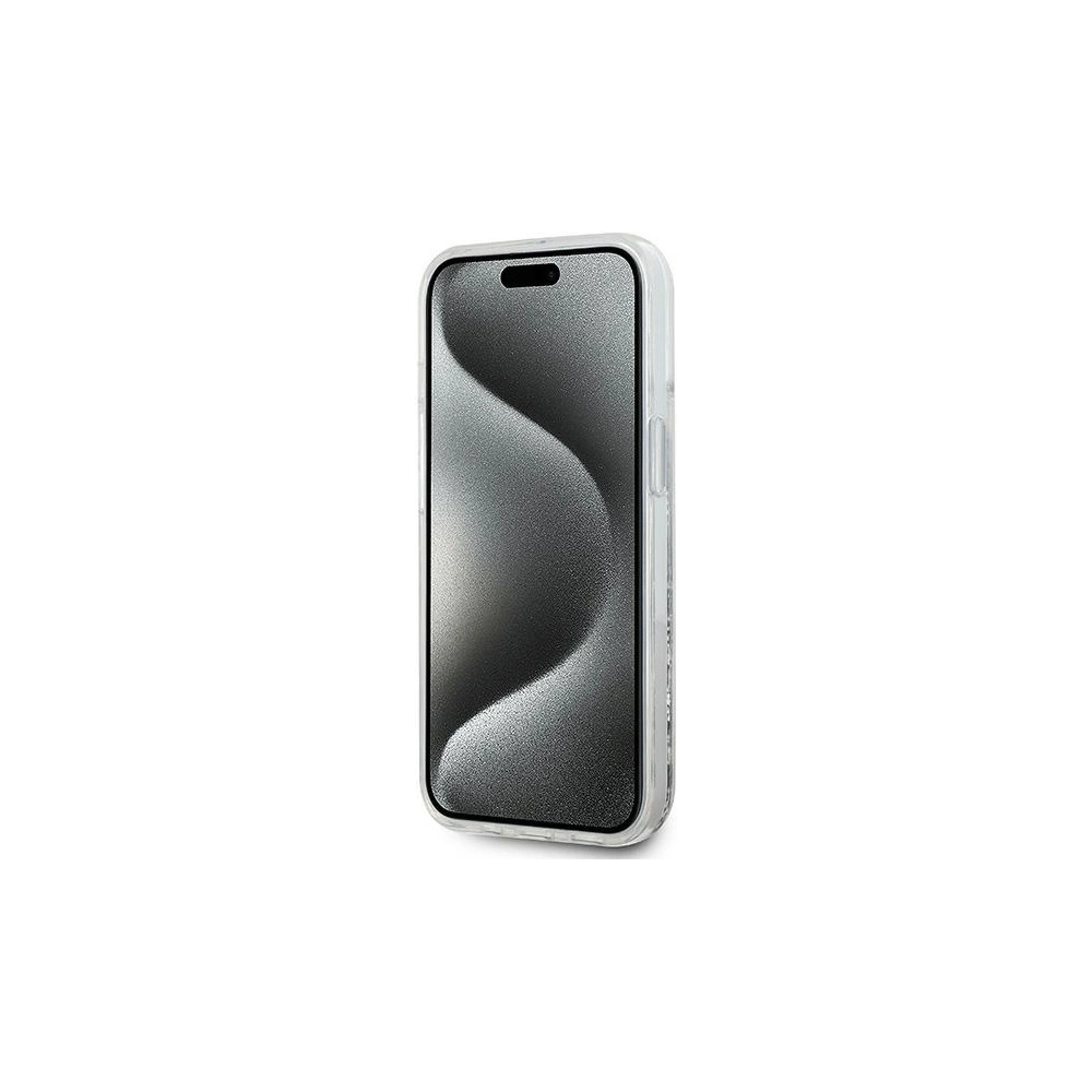 Etui Karl Lagerfeld KLHMP14SLGCHSGH Apple iPhone 15 / 14 / 13 hardcase Liquid Glitter Choupette Head Magsafe transparent