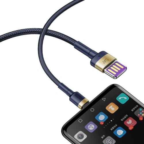 Kup Cablu USB-C Baseus Cafule Huawei SuperCharge, QC 3.0, 5A 1m (albastru-auriu) - BSU694BLUGLD - {ean13} - Sklep Home Screen