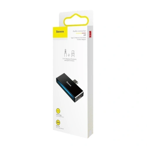 Kup Audio adapter Baseus L57 USB-C to USB-C + minijack 3,5mm, QC 3.0, PD (fekete) - BSU695BLK - {ean13} - Sklep Home Screen