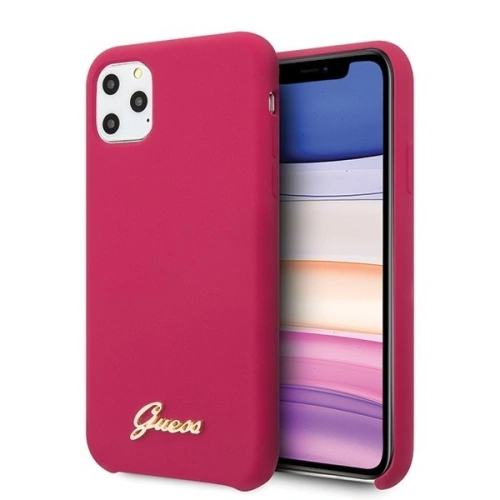 Kup Guess Apple Case GUHCN65LSLMGRE iPhone 11 Pro Max rot/burgunderfarbenes Hartschalenetui Silikon Vintage Gold Logo - GUE277RED - {ean13} - Sklep Home Screen