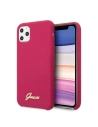 Guess Apple Case GUHCN65LSLMGRE iPhone 11 Pro Max rot/burgunderfarbenes Hartschalenetui Silikon Vintage Gold Logo