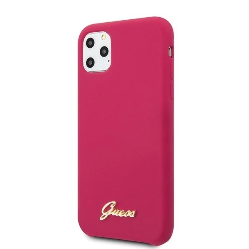 Kup Guess Apple Case GUHCN65LSLMGRE iPhone 11 Pro Max rot/burgunderfarbenes Hartschalenetui Silikon Vintage Gold Logo - GUE277RED - {ean13} - Sklep Home Screen