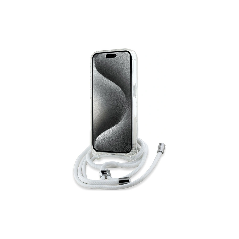 Etui Karl Lagerfeld KLHMP15LHCKCKLCT Apple iPhone 15 Pro hardcase IML Crossbody Monogram Karl & Choupette Head MagSafe transparent