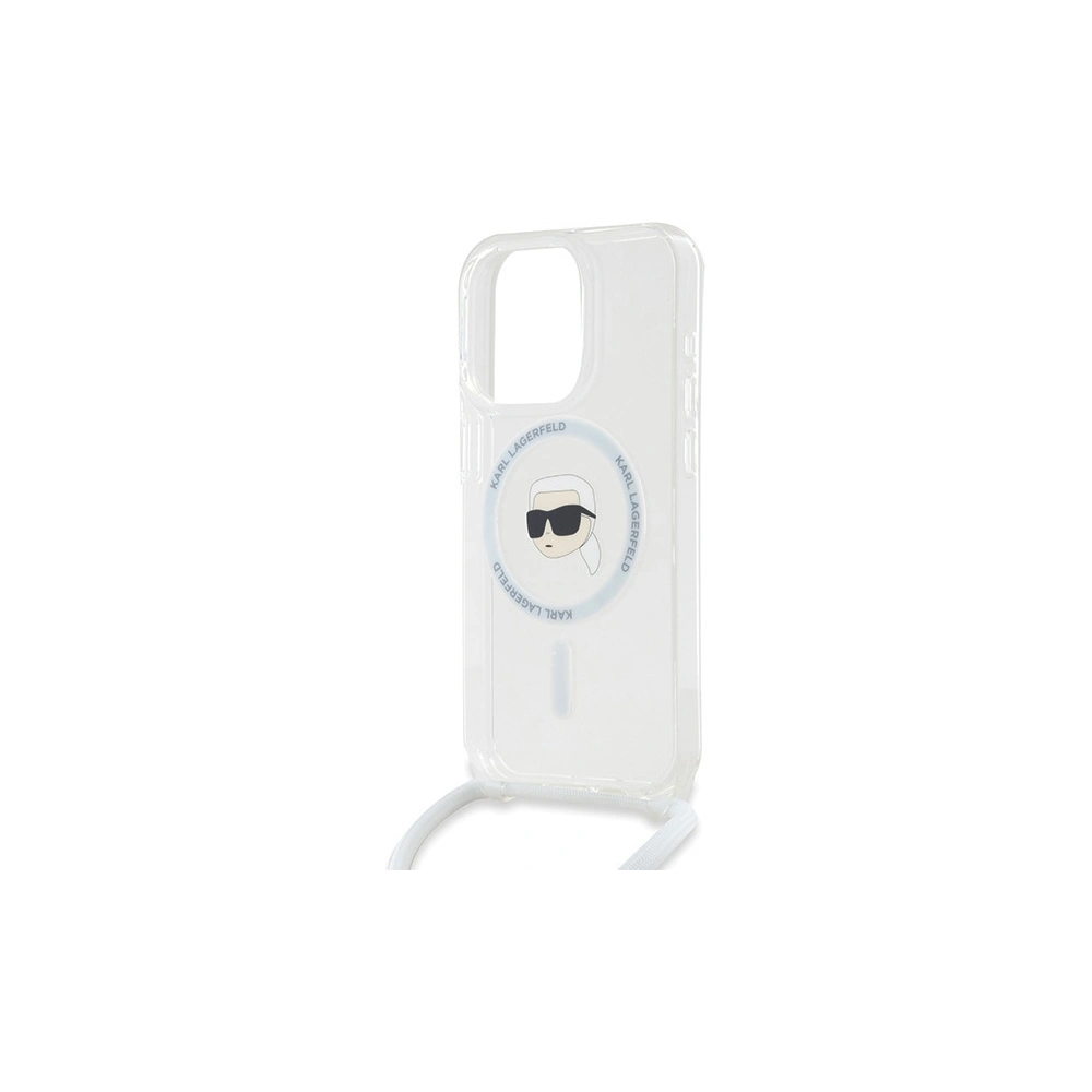 Etui Karl Lagerfeld KLHMP15LHCKHNT Apple iPhone 15 Pro hardcase Crossbody IML Karl Head Magsafe transparent