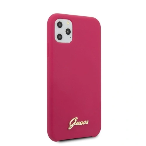 Kup Guess Apple Case GUHCN65LSLMGRE iPhone 11 Pro Max rot/burgunderfarbenes Hartschalenetui Silikon Vintage Gold Logo - GUE277RED - {ean13} - Sklep Home Screen