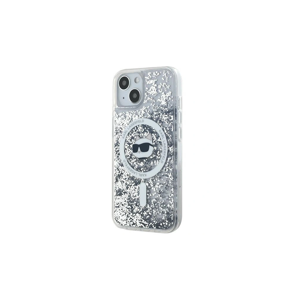 Etui Karl Lagerfeld KLHMP15MLGCHSGH Apple iPhone 15 Plus / 14 Plus hardcase Liquid Glitter Choupette Head Magsafe transparent