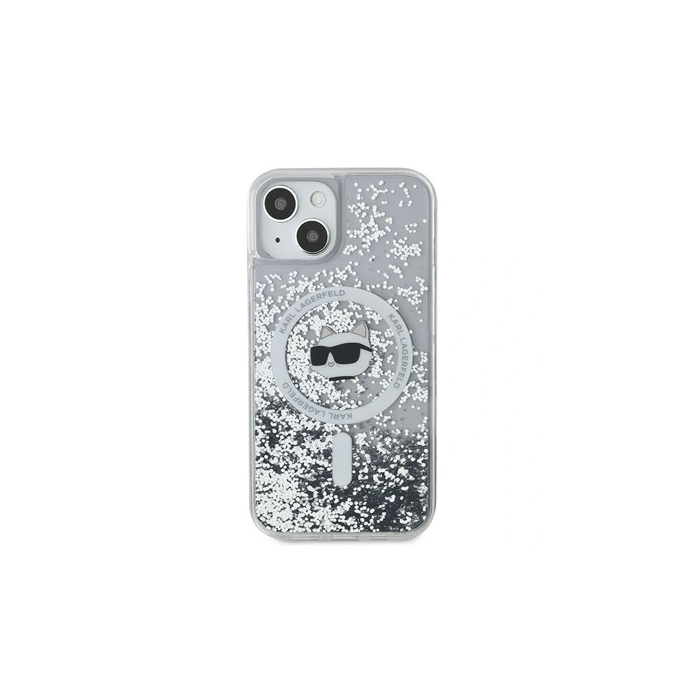 Etui Karl Lagerfeld KLHMP15MLGCHSGH Apple iPhone 15 Plus / 14 Plus hardcase Liquid Glitter Choupette Head Magsafe transparent