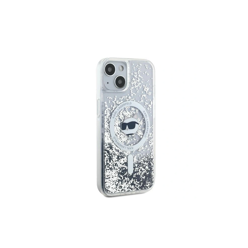 Etui Karl Lagerfeld KLHMP15MLGCHSGH Apple iPhone 15 Plus / 14 Plus hardcase Liquid Glitter Choupette Head Magsafe transparent
