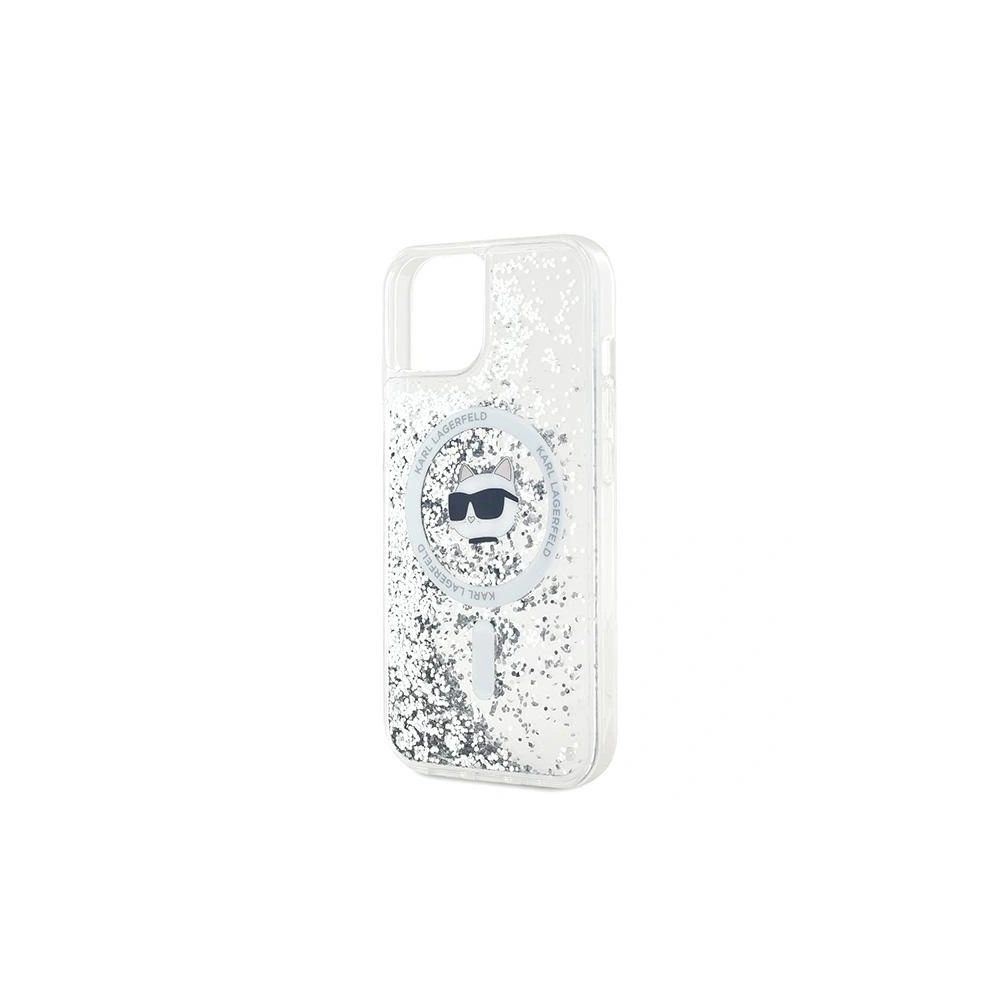 Etui Karl Lagerfeld KLHMP15MLGCHSGH Apple iPhone 15 Plus / 14 Plus hardcase Liquid Glitter Choupette Head Magsafe transparent