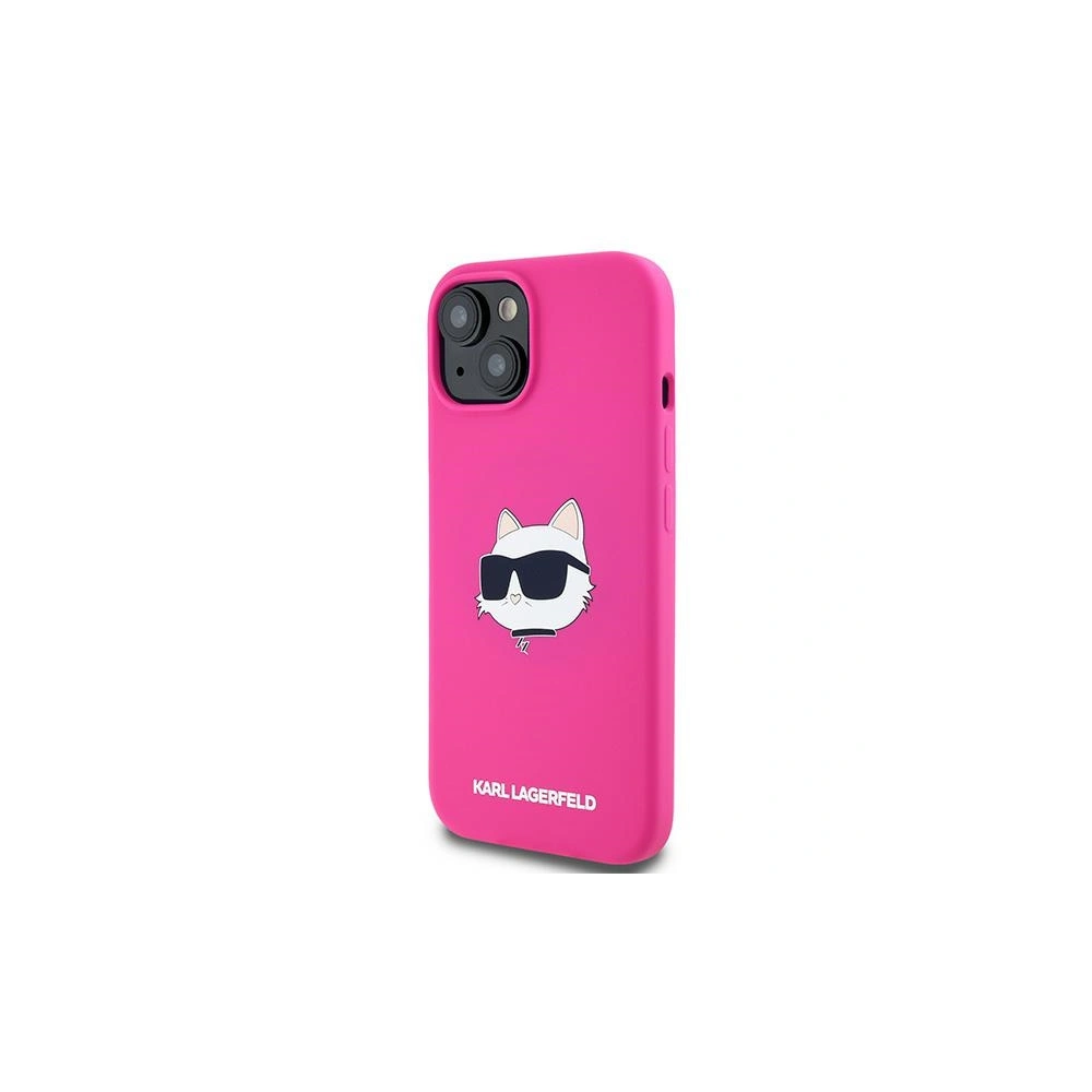 Etui Karl Lagerfeld KLHMP15MSCHPPLF Apple iPhone 15 Plus / 14 Plus hardcase Silicone Choupette Head MagSafe różowy/fuschia