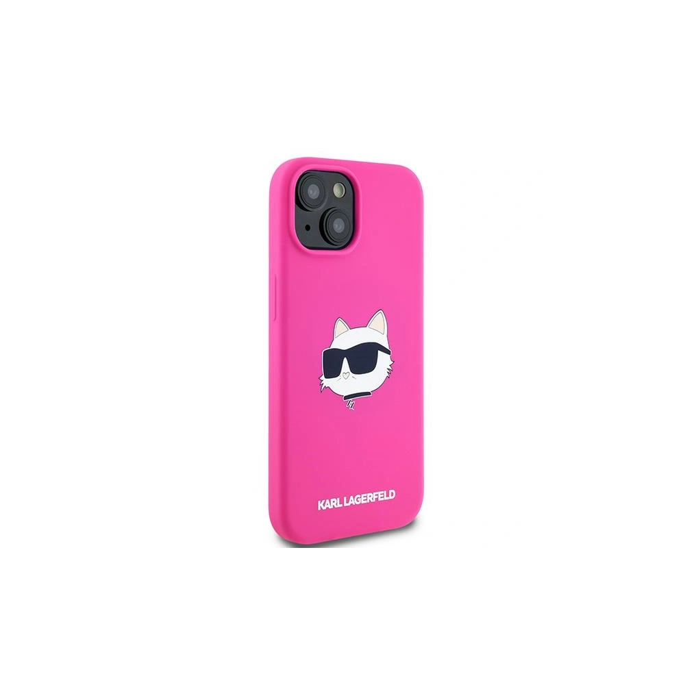 Etui Karl Lagerfeld KLHMP15MSCHPPLF Apple iPhone 15 Plus / 14 Plus hardcase Silicone Choupette Head MagSafe różowy/fuschia