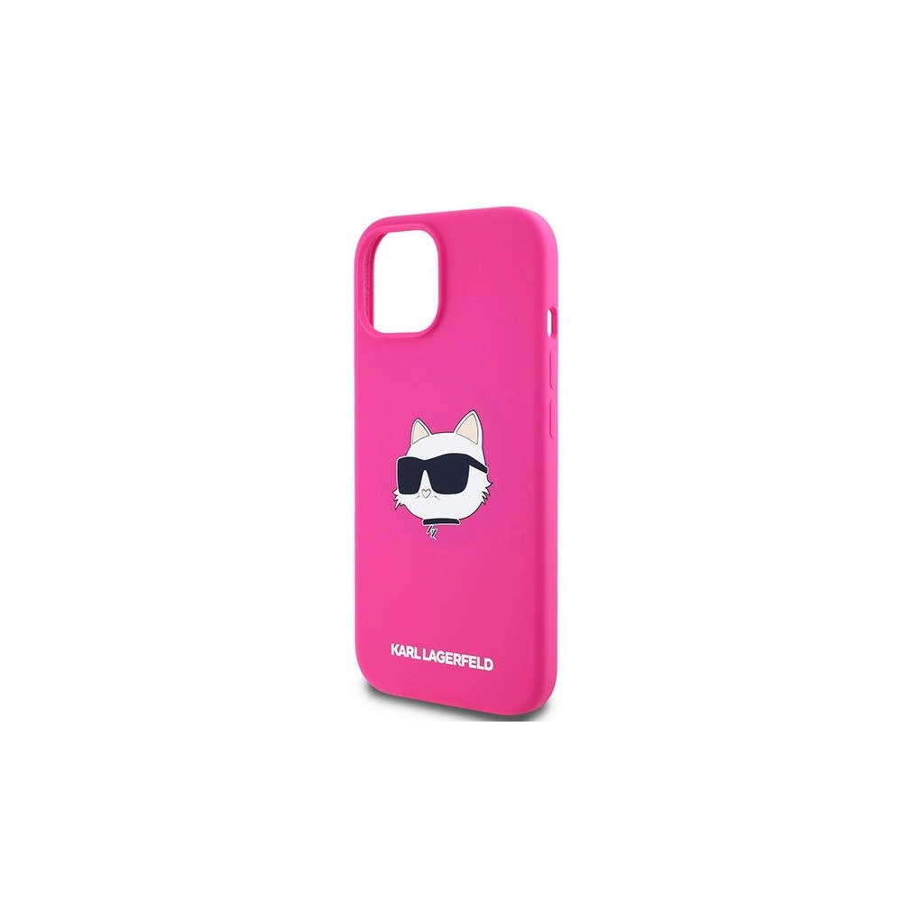 Etui Karl Lagerfeld KLHMP15MSCHPPLF Apple iPhone 15 Plus / 14 Plus hardcase Silicone Choupette Head MagSafe różowy/fuschia