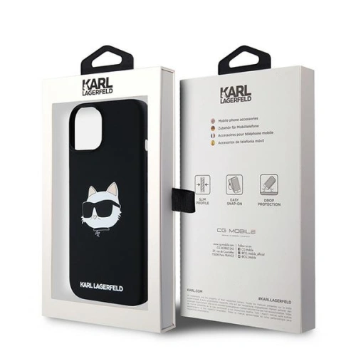 Kup Etui Karl Lagerfeld KLHMP15MSCHPPLK Apple iPhone 15 Plus / 14 Plus hardcase Silicone Choupette Head MagSafe negru/black - KLD2085 - {ean13} - Sklep Home Screen