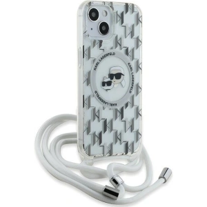 Kup Case Karl Lagerfeld KLHMP15SHCKCKLCT Apple iPhone 15 / 14 / 13 Hardcase IML Crossbody Monogram Karl & Choupette Head MagSafe transparent - KLD2086 - {ean13} - Sklep Home Screen