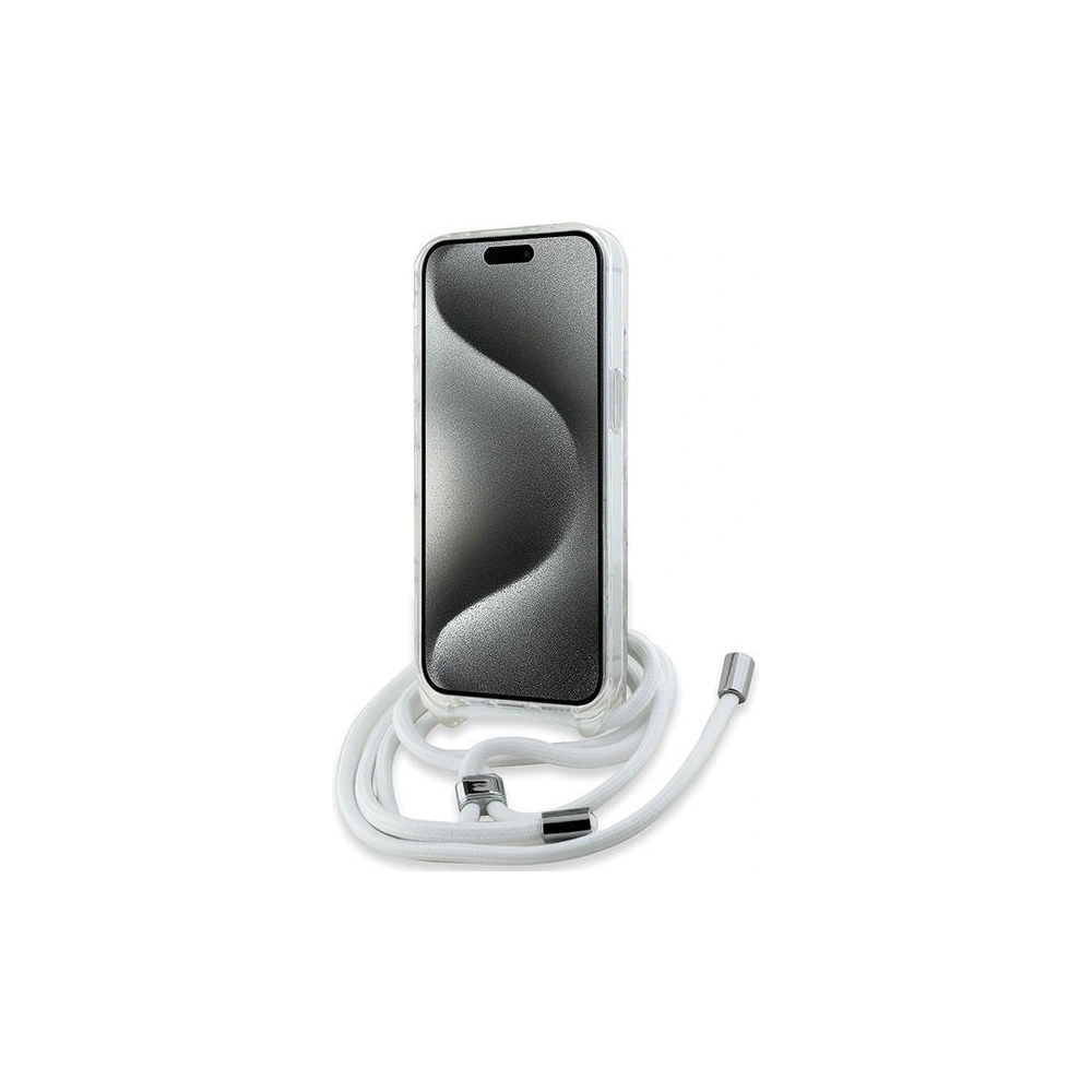 Etui Karl Lagerfeld KLHMP15SHCKCKLCT Apple iPhone 15 / 14 / 13 hardcase IML Crossbody Monogram Karl & Choupette Head MagSafe transparent