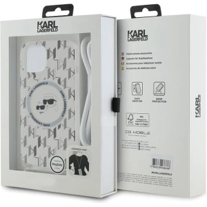 Kup Case Karl Lagerfeld KLHMP15SHCKCKLCT Apple iPhone 15 / 14 / 13 Hardcase IML Crossbody Monogram Karl & Choupette Head MagSafe transparent - KLD2086 - {ean13} - Sklep Home Screen