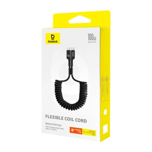 Kup Kabel Baseus Fish-Eye USB-C / USB-C 100W 1m czarny - BSU4899 - {ean13} - Sklep Home Screen