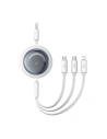 Kabel 3w1 Baseus Free2Draw USB-A / micro USB, Lightning, USB-C 3.5A 1.1m biały