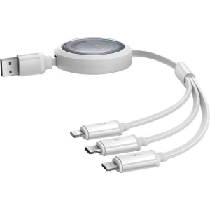 Buy Baseus Free2Draw 3-in-1 cable USB-A / micro USB, Lightning, USB-C 3.5A cable 1.1m white - BSU4901 - {ean13} - Home Screen Store Europe