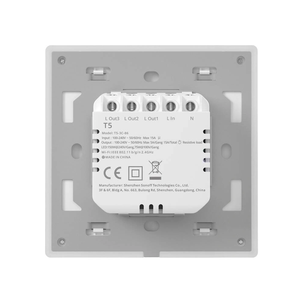 Inteligentny dotykowy przełącznik ścienny Wi-Fi Sonoff TX T5 3C 3-kanałowy