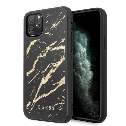 Kup Guess Apple Tasche GUHCN65MGGBK iPhone 11 Pro Max schwarz/schwarz Hartschale Glitter Marble Glass - GUE278BLK - {ean13} - Sklep Home Screen