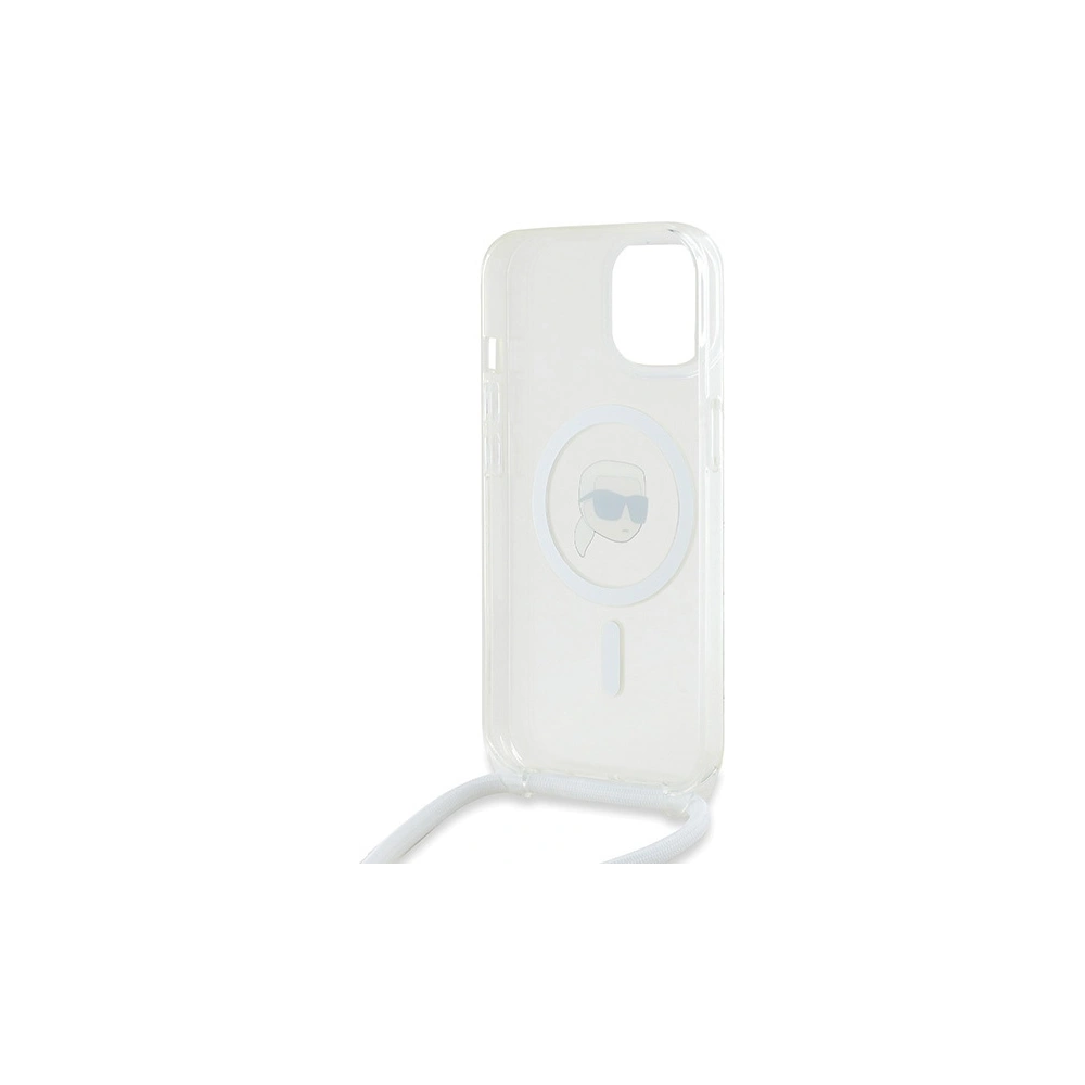 Etui Karl Lagerfeld KLHMP15SHCKHNT Apple iPhone 15 / 14 / 13 hardcase Crossbody IML Karl Head Magsafe transparent