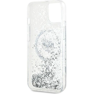 Kup Case Karl Lagerfeld KLHMP15SLGCHSGH Apple iPhone 15 / 14 / 13 Hardcase Liquid Glitter Choupette Head Magsafe transparent - KLD2088 - {ean13} - Sklep Home Screen