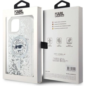 Buy Karl Lagerfeld KLHMP15SLGCHSGH Apple iPhone 15 / 14 / 13 hardcase Liquid Glitter Choupette Head Magsafe transparent - KLD2088 - {ean13} - Home Screen Store Europe