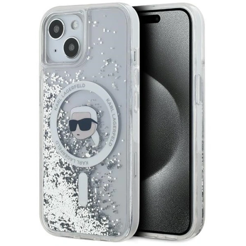 Kup Case Karl Lagerfeld KLHMP15SLGKISGH Apple iPhone 15 / 14 / 13 Hardcase Liquid Glitter Karl Head Magsafe transparent - KLD2089 - {ean13} - Sklep Home Screen