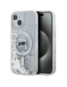 Etui Karl Lagerfeld KLHMP15SLGKISGH Apple iPhone 15 / 14 / 13 hardcase Liquid Glitter Karl Head Magsafe átlátszó