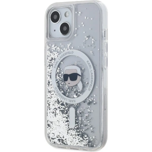 Buy Karl Lagerfeld KLHMP15SLGKISGH Apple iPhone 15 / 14 / 13 hardcase Liquid Glitter Karl Head Magsafe transparent - KLD2089 - {ean13} - Home Screen Store Europe