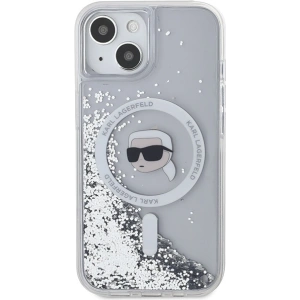 Buy Karl Lagerfeld KLHMP15SLGKISGH Apple iPhone 15 / 14 / 13 hardcase Liquid Glitter Karl Head Magsafe transparent - KLD2089 - {ean13} - Home Screen Store Europe