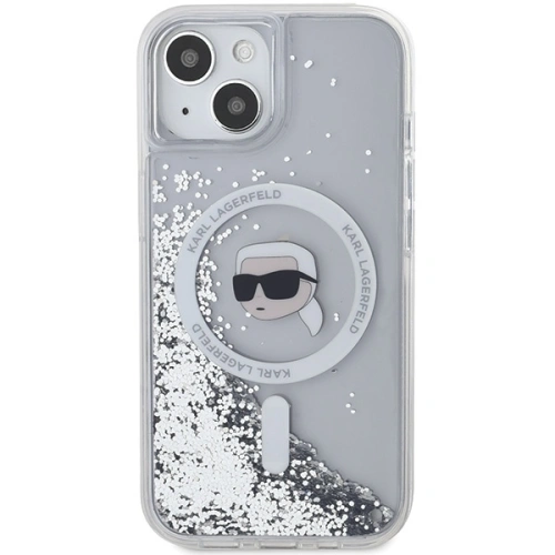 Kup Case Karl Lagerfeld KLHMP15SLGKISGH Apple iPhone 15 / 14 / 13 Hardcase Liquid Glitter Karl Head Magsafe transparent - KLD2089 - {ean13} - Sklep Home Screen