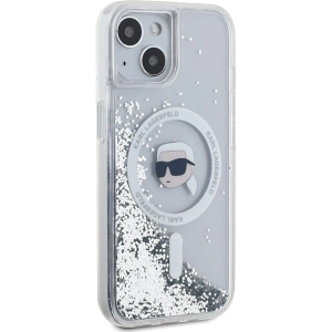 Buy Karl Lagerfeld KLHMP15SLGKISGH Apple iPhone 15 / 14 / 13 hardcase Liquid Glitter Karl Head Magsafe transparent - KLD2089 - {ean13} - Home Screen Store Europe