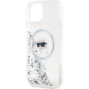 Buy Karl Lagerfeld KLHMP15SLGKISGH Apple iPhone 15 / 14 / 13 hardcase Liquid Glitter Karl Head Magsafe transparent - KLD2089 - {ean13} - Home Screen Store Europe