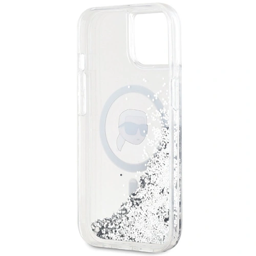Kup Case Karl Lagerfeld KLHMP15SLGKISGH Apple iPhone 15 / 14 / 13 Hardcase Liquid Glitter Karl Head Magsafe transparent - KLD2089 - {ean13} - Sklep Home Screen