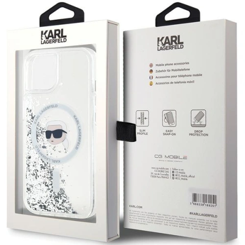 Kup Case Karl Lagerfeld KLHMP15SLGKISGH Apple iPhone 15 / 14 / 13 Hardcase Liquid Glitter Karl Head Magsafe transparent - KLD2089 - {ean13} - Sklep Home Screen