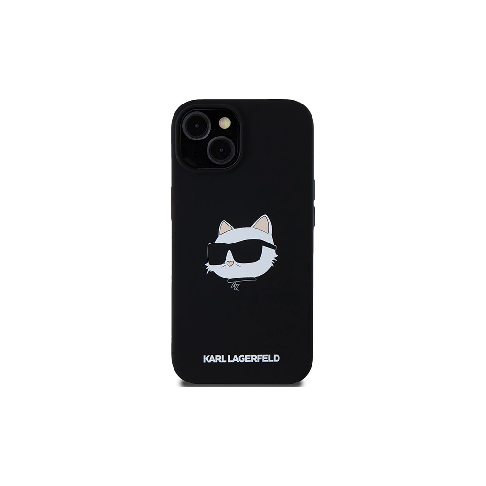 Etui Karl Lagerfeld KLHMP15SSCHPPLK Apple iPhone 15 / 14 / 13 hardcase Silicone Choupette Head MagSafe czarny/black