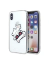 Karl Lagerfeld KLHCPXCFHE husă hardcase transparentă pentru iPhone X/Xs Choupette Fun