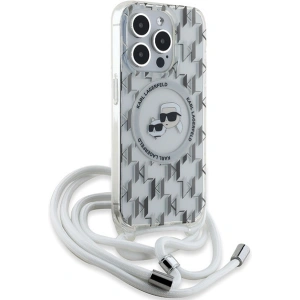 Kup Case Karl Lagerfeld KLHMP15XHCKCKLCT Apple iPhone 15 Pro Max Hardcase IML Crossbody Monogram Karl & Choupette Head MagSafe transparent - KLD2092 - {ean13} - Sklep Home Screen