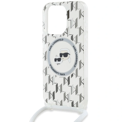 Kup Case Karl Lagerfeld KLHMP15XHCKCKLCT Apple iPhone 15 Pro Max Hardcase IML Crossbody Monogram Karl & Choupette Head MagSafe transparent - KLD2092 - {ean13} - Sklep Home Screen